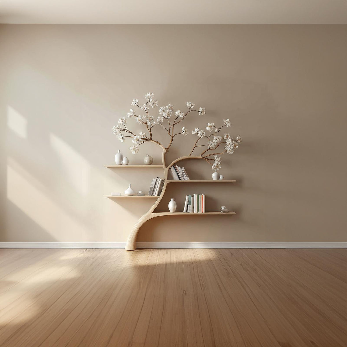 Rustic Tree Bookshelf Living Study Bedroom