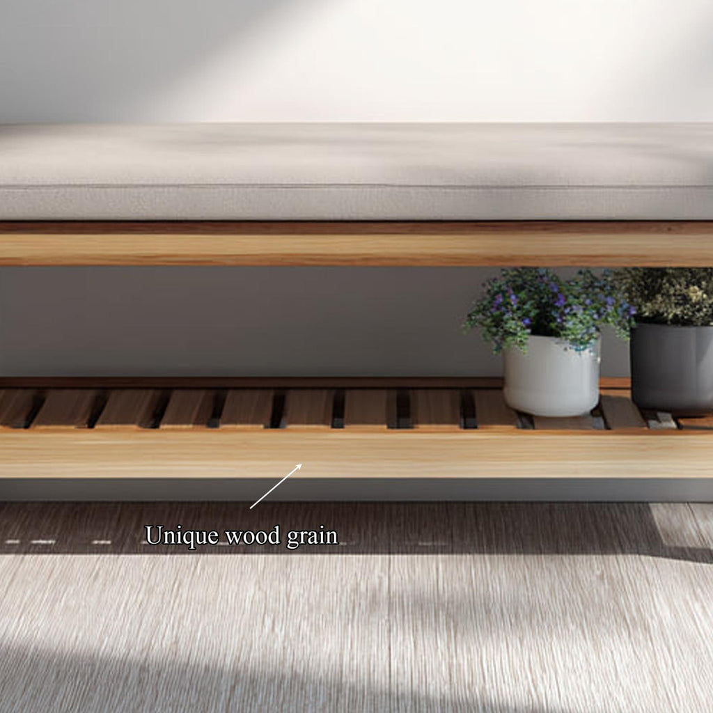 Midcentury Farmhouse Shoe Bench Entryway