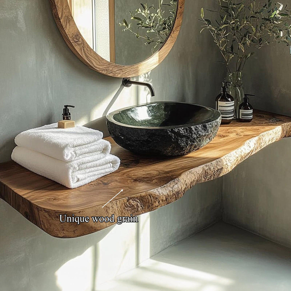 Rustic Stone Basin Vanity Bathroom