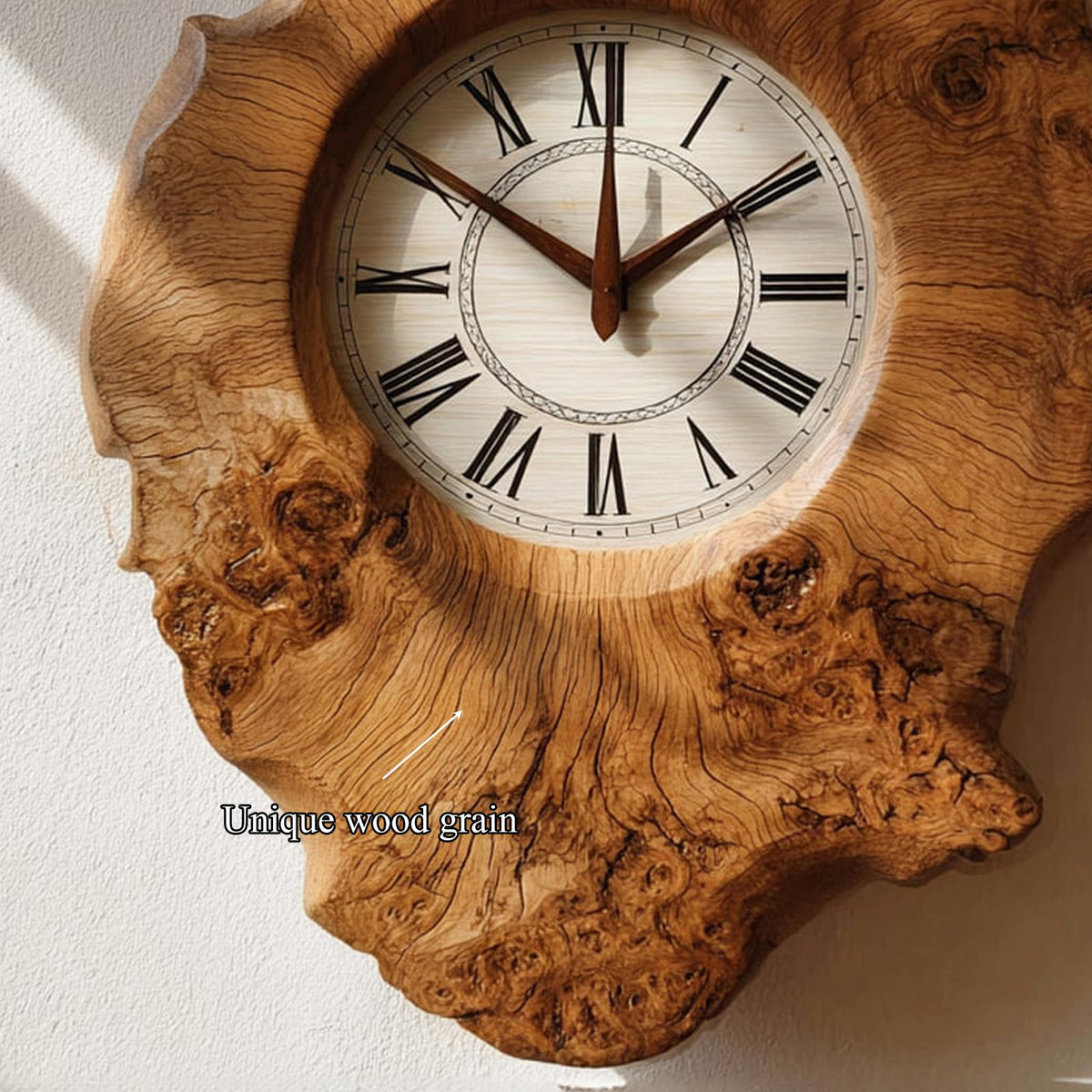 Handcrafted Organic Wood Wall Clock Kitchen Or Dining Room