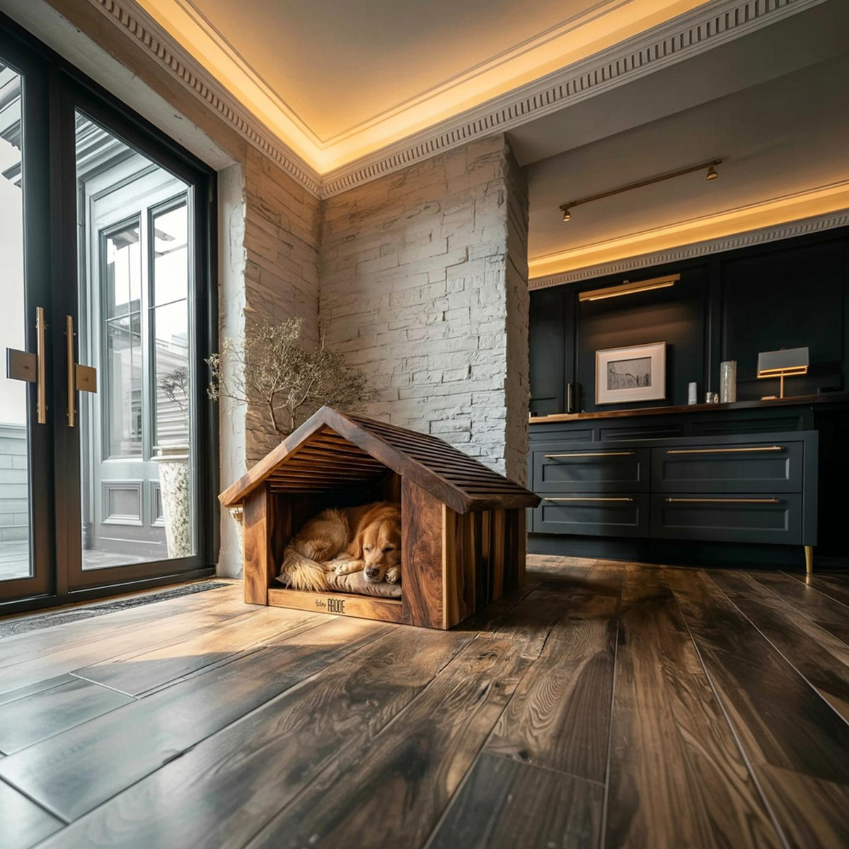 Mid Century Pet House Indoor Dog Lounge