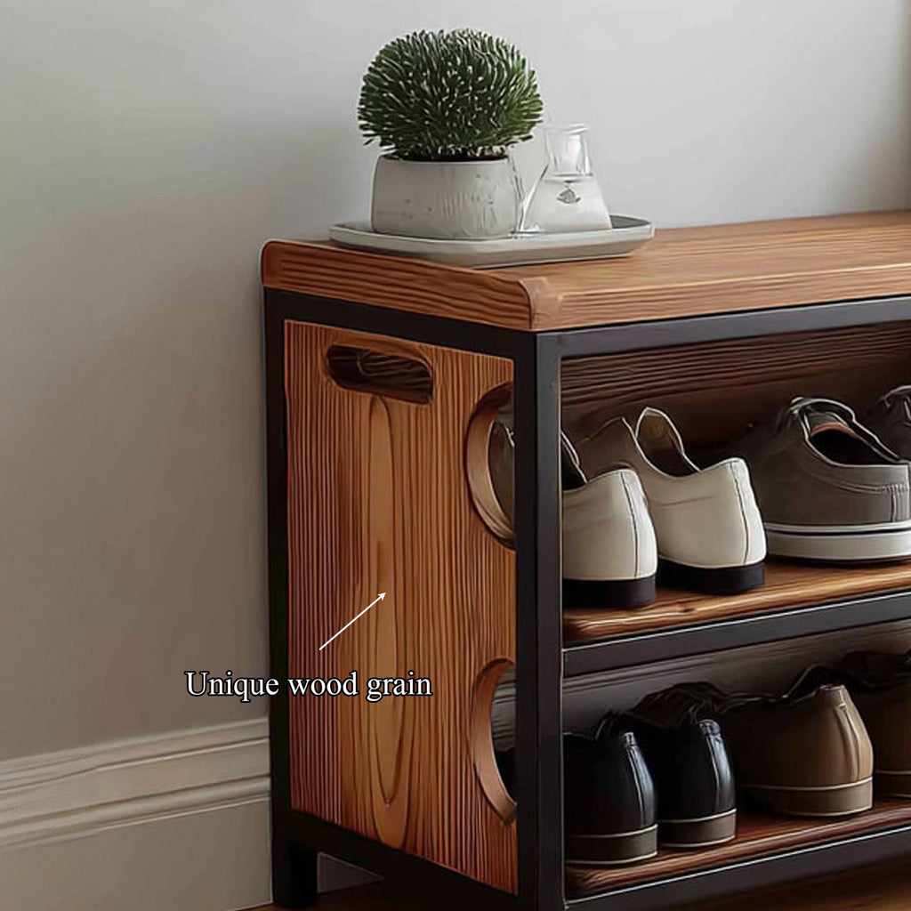 Midcentury Modern Shoe Bench Entryway
