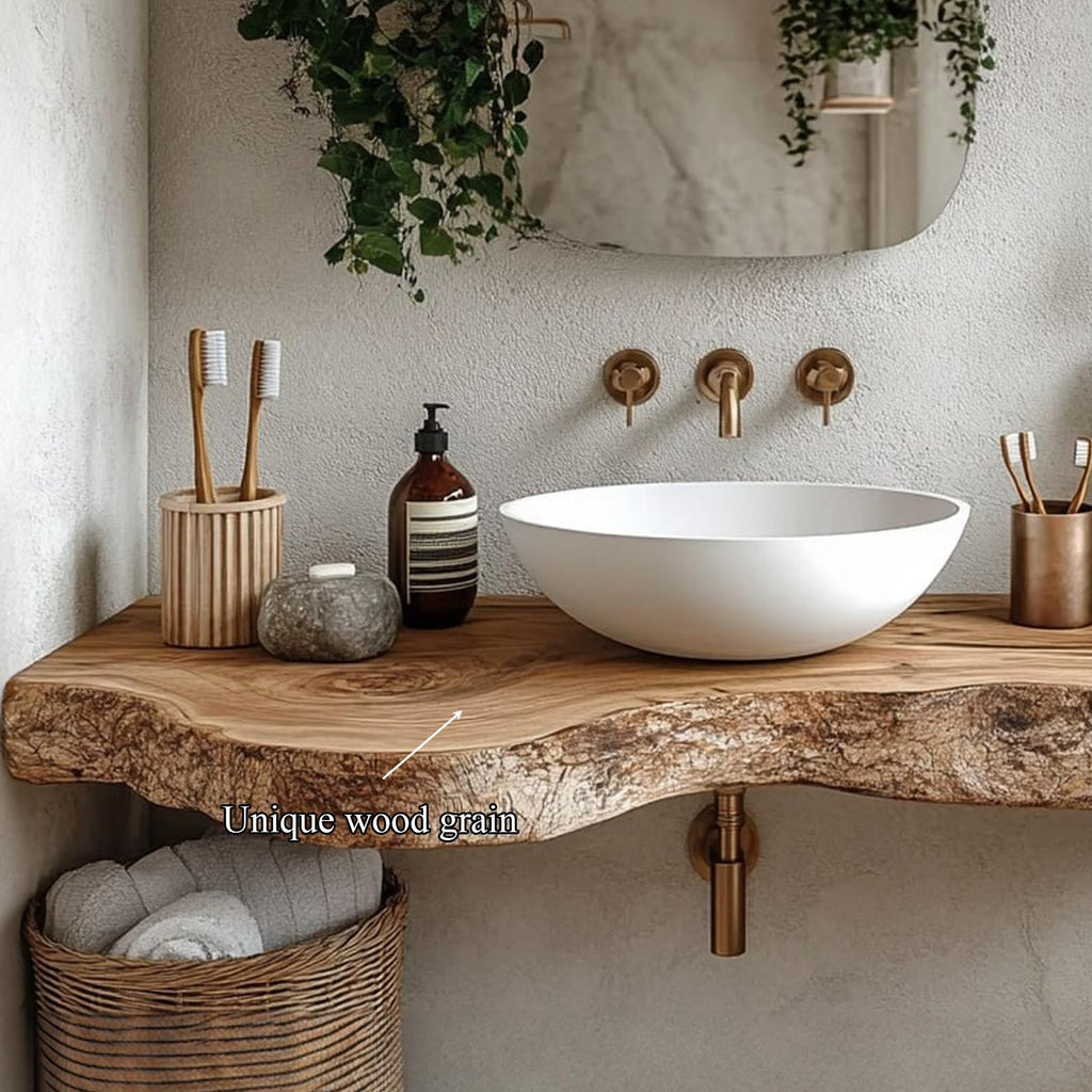 Midcentury Floating Shelf Handmade Vanity Bathroom