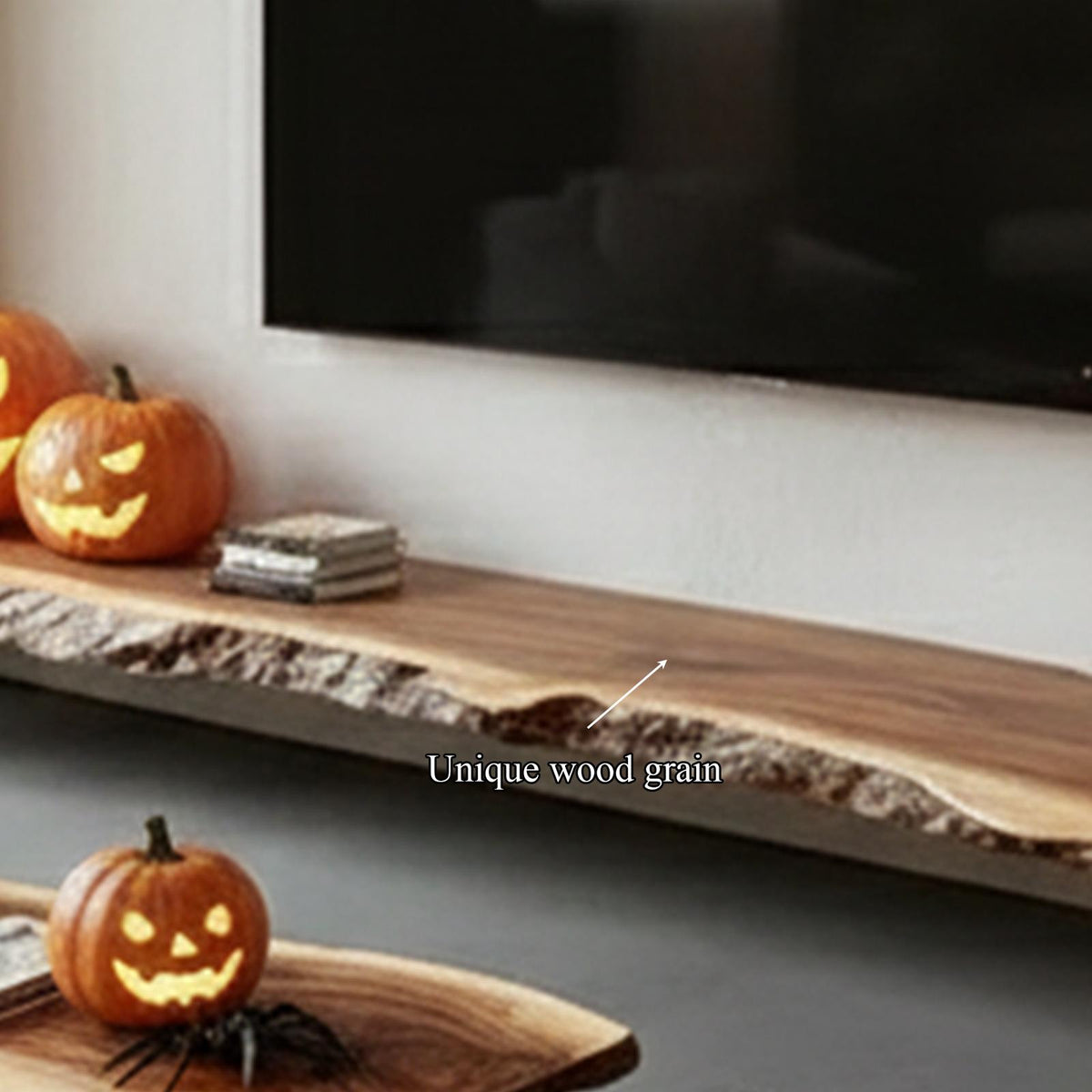 Rustic Floating Bar Shelves Halloween Decor Living Room