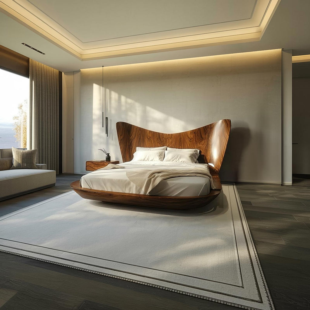 Contemporary Minimalist Bed Frame Bedroom Interior