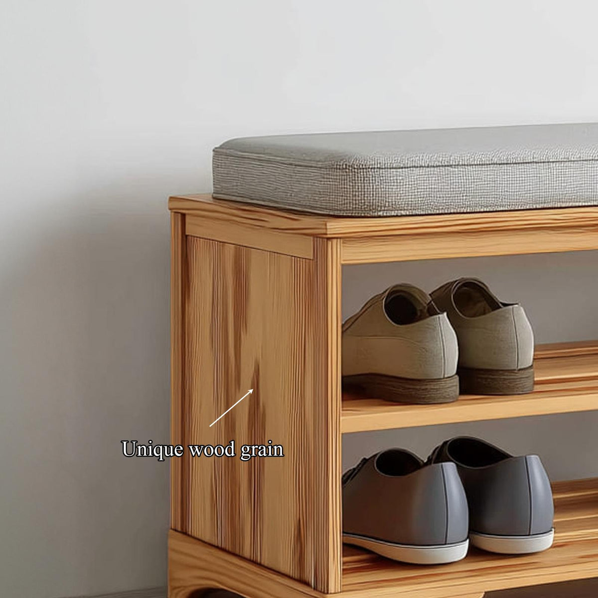 Rustic Farmhouse Shoe Rack Bench Entryway