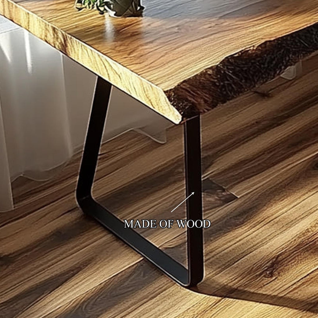 Organic Modern Office Desk, Solid Wood Writing Computer Table for Bedroom Study, Handcrafted Studio Laptop Workspace