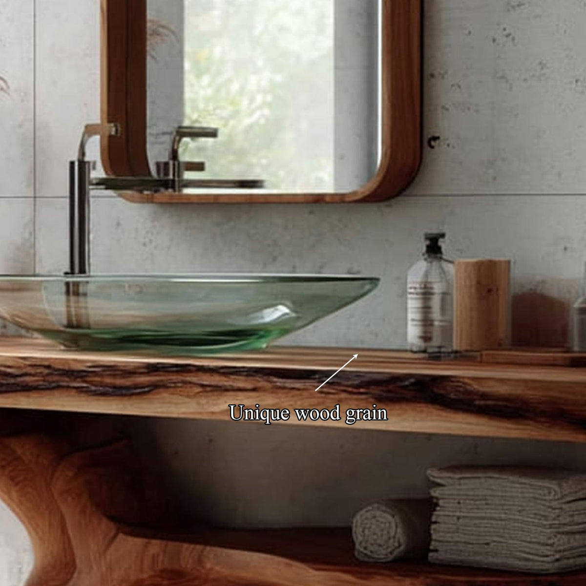 Mid-Century Minimalist Pedestal Vanity, Solid Wood Bathroom Sink Stand, Modern Washroom Washstand Console