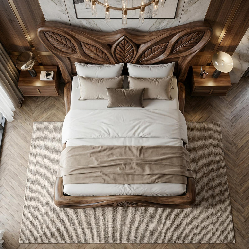 Rustic Handcrafted Style Bed Frame For Bedroom And Sleeping Space