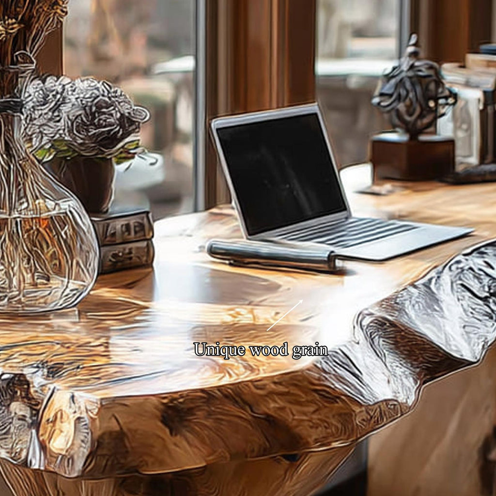 Rustic Live Edge Desk Living Room And Office Space