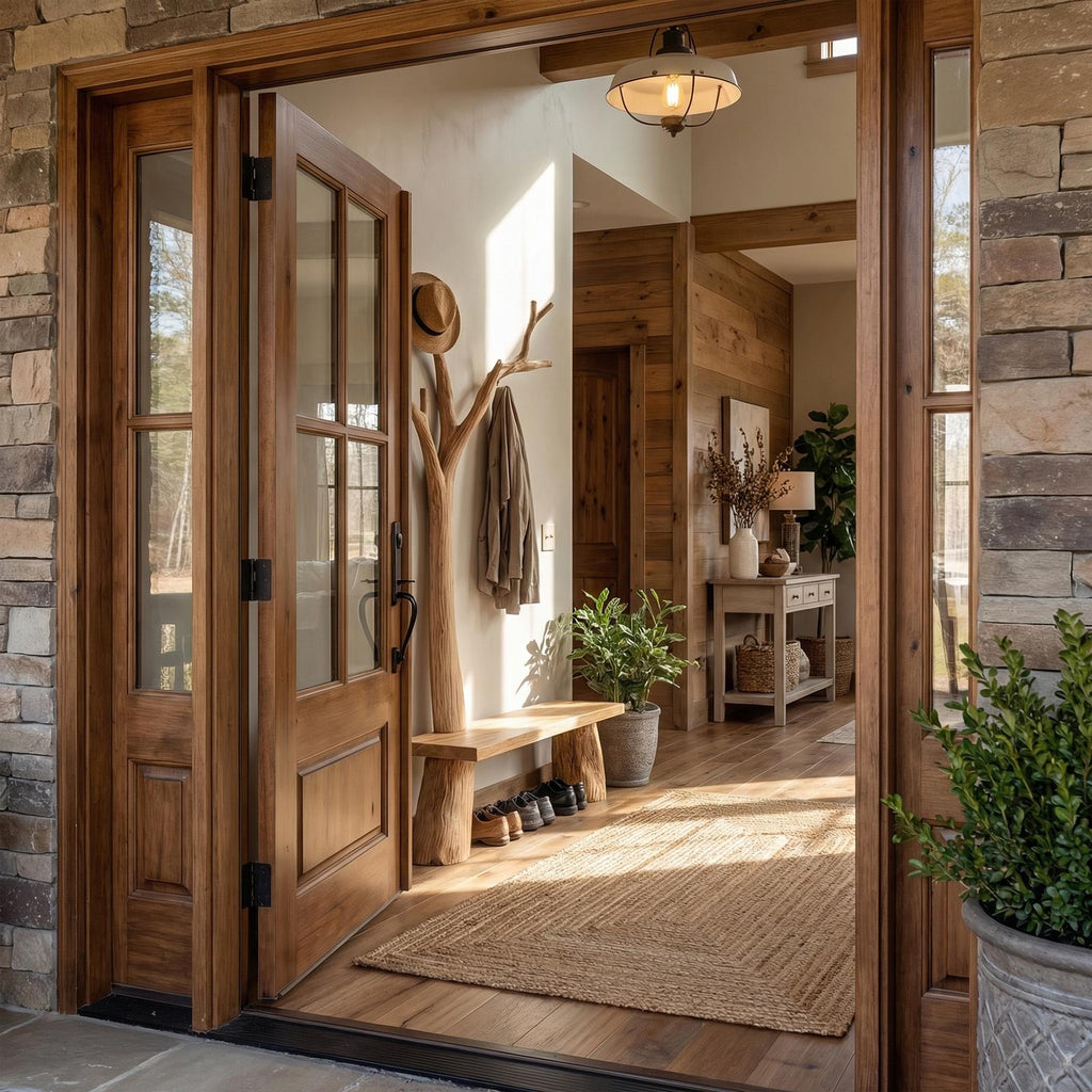Rustic Standing Tree Coat Rack Entryway And Living Room