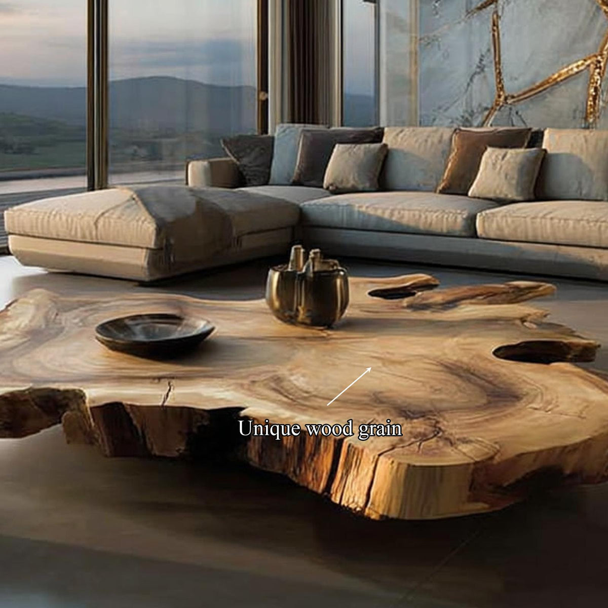 Organic Live Edge Coffee Table Luxury Modern Home Decor