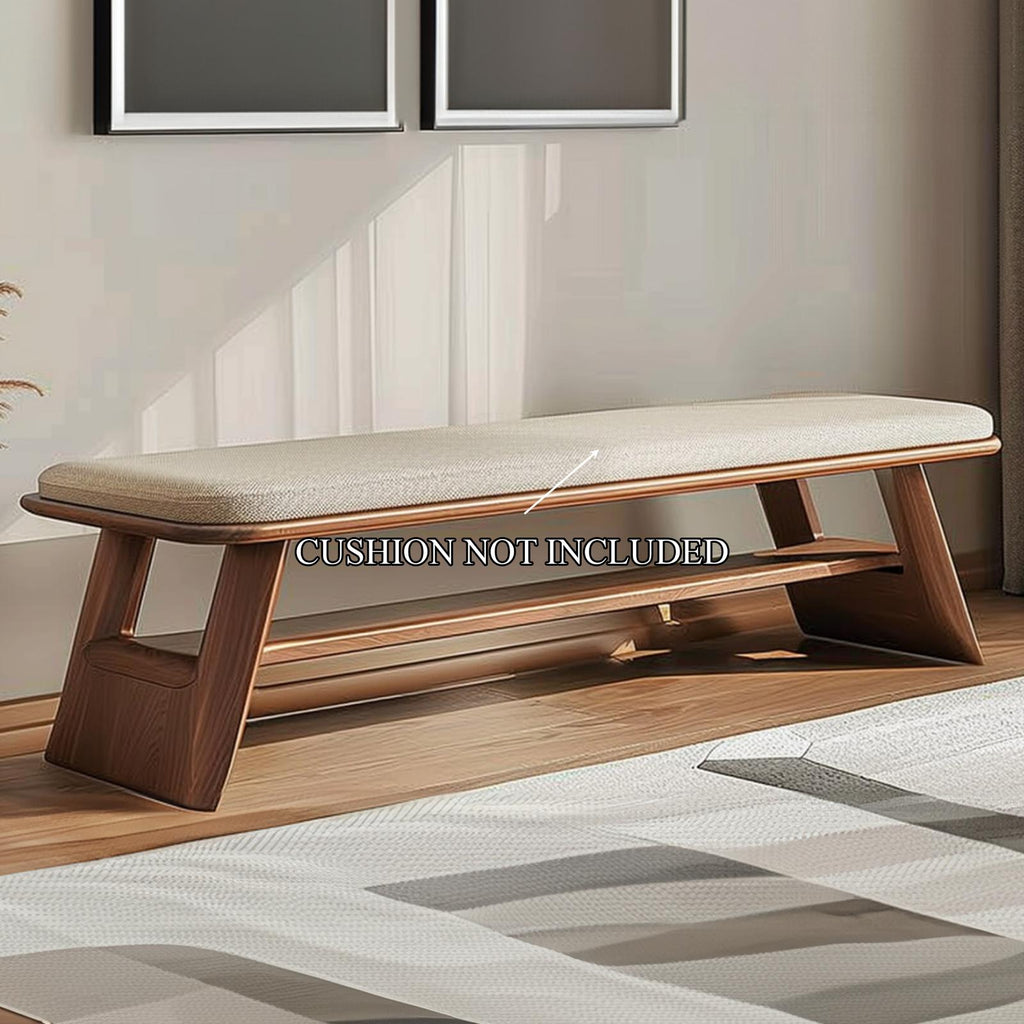 Mid Century Wooden Bench Living Room Decor