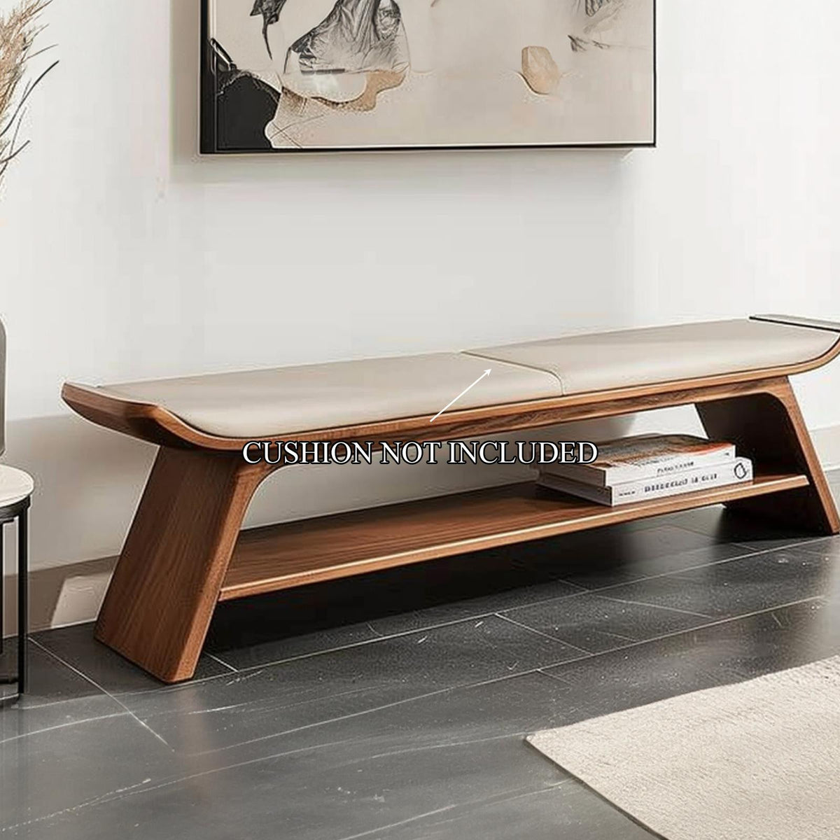 Mid Century Wooden Bench Living Room Or Bedroom Entryway