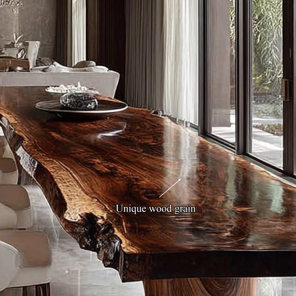 Rustic Solid Natural Wood Dining Table Dining Room