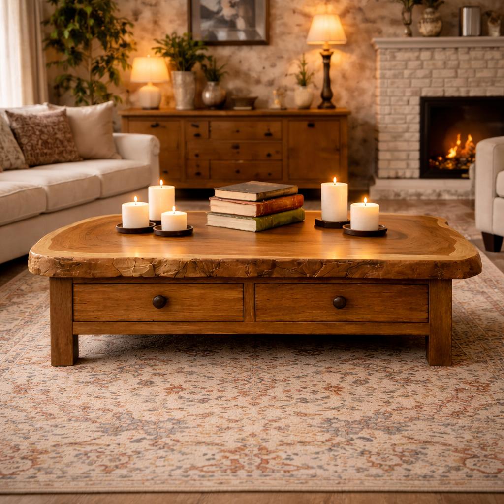 Solid Wood Storage Coffee Table Functional Modern Living Room Interior SINLKICF311