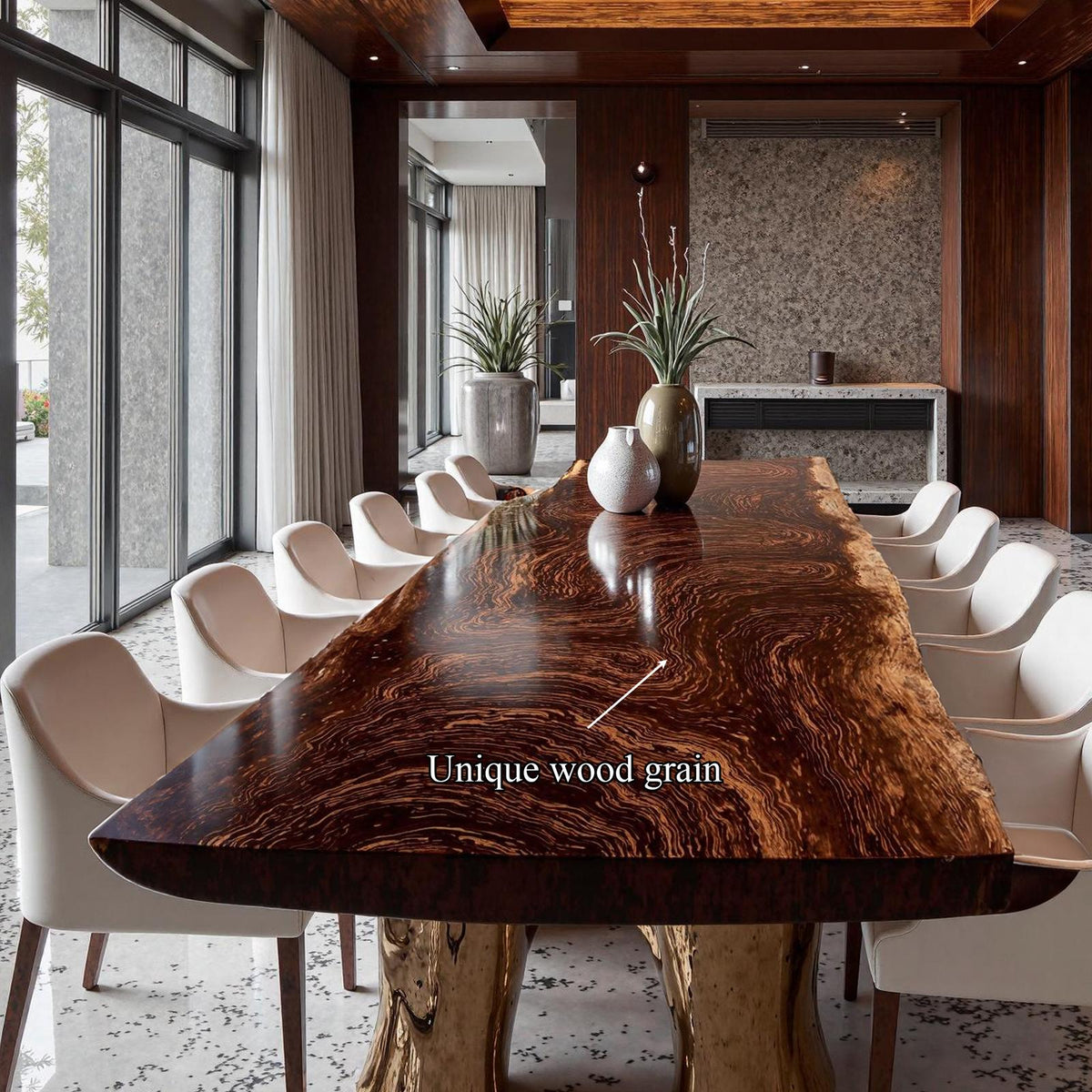 Rustic Live Edge Solid Wood Dining Table Dining Room
