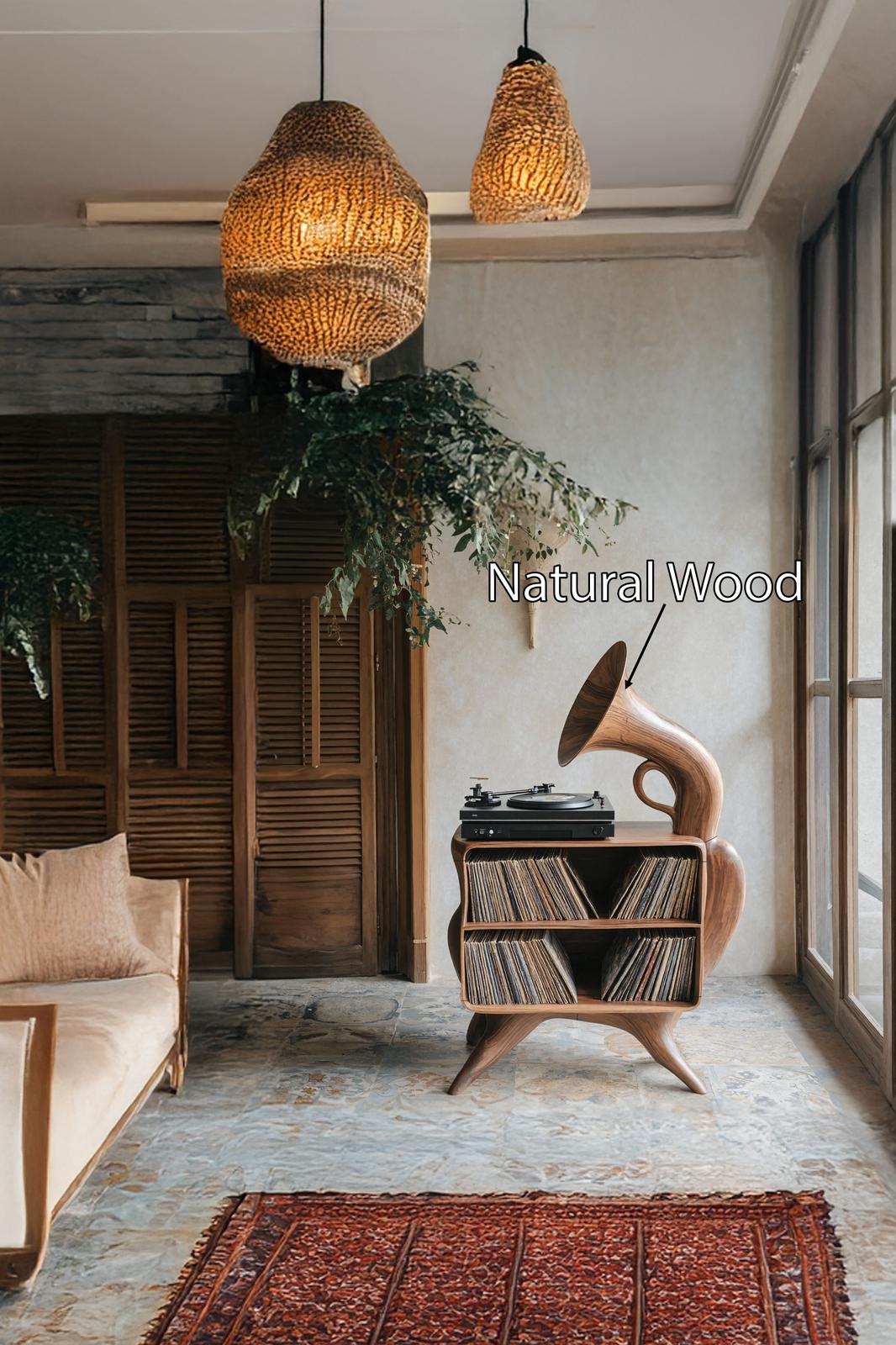 Rustic Vinyl Record Storage For Bedroom Furniture