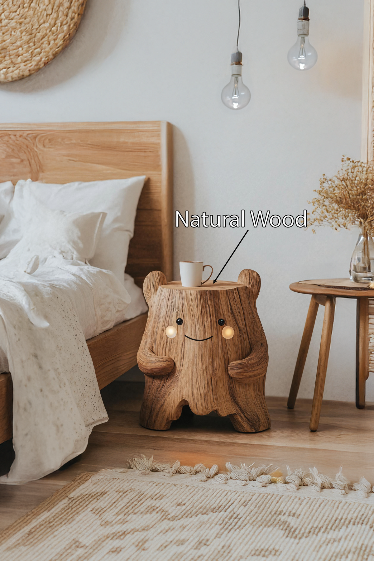 Spry Interior Mid-Century Wood Side Table, Solid Wood Nightstand & Bedside End Table for Small Bedroom, Living Room Spaces SILDTTRNS009