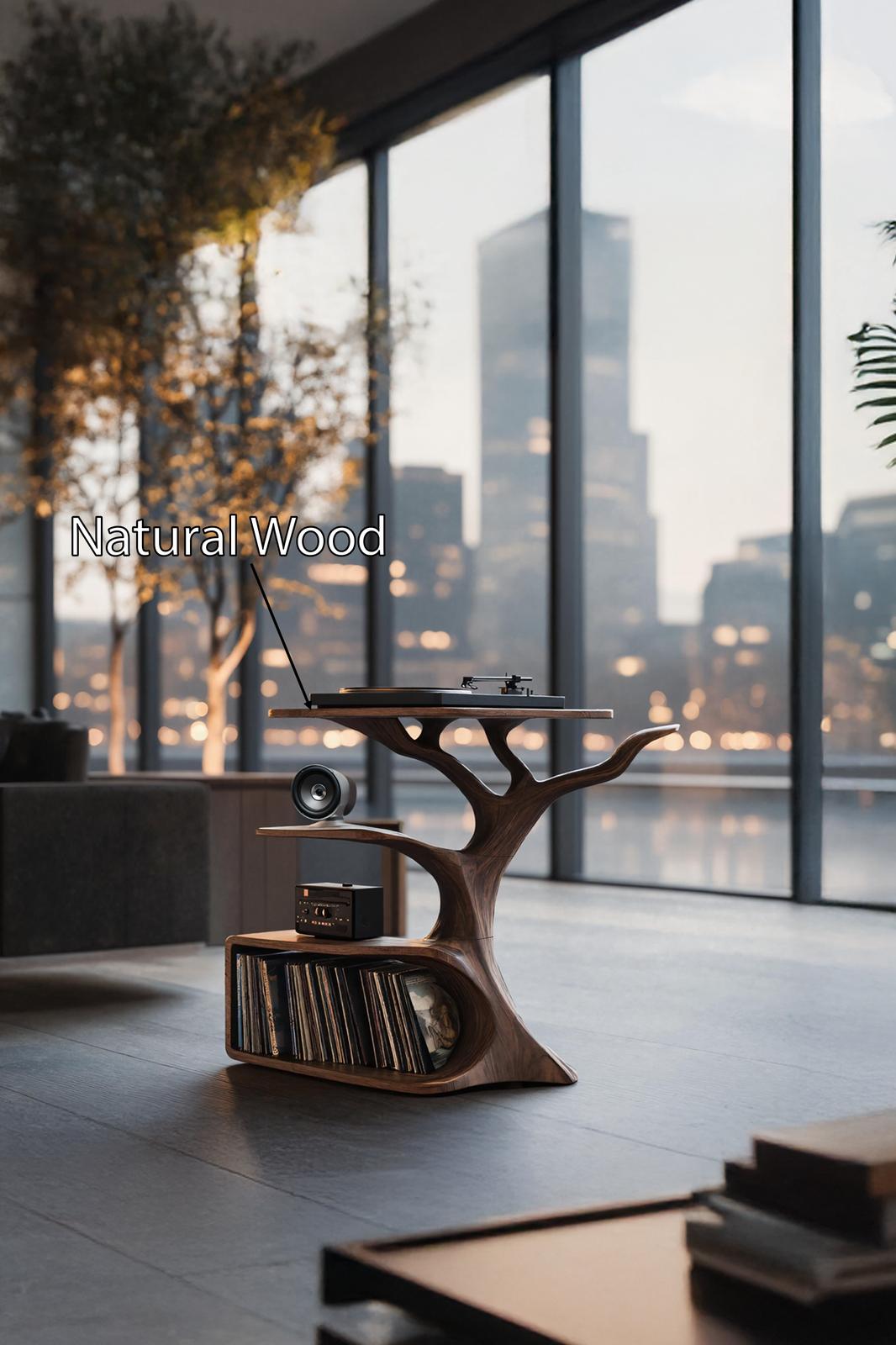 Rustic Record Player Table For Furniture And Audio