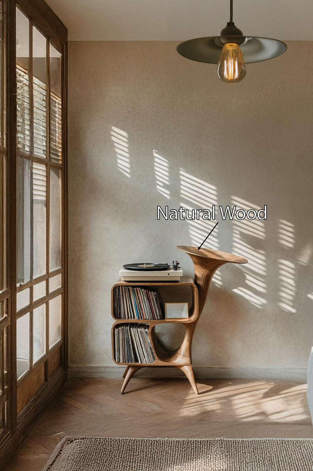 Mid Century Wooden Vinyl Storage For Livingroom Decor