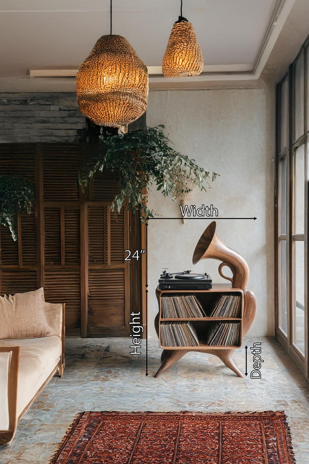 Rustic Vinyl Record Storage For Bedroom Furniture