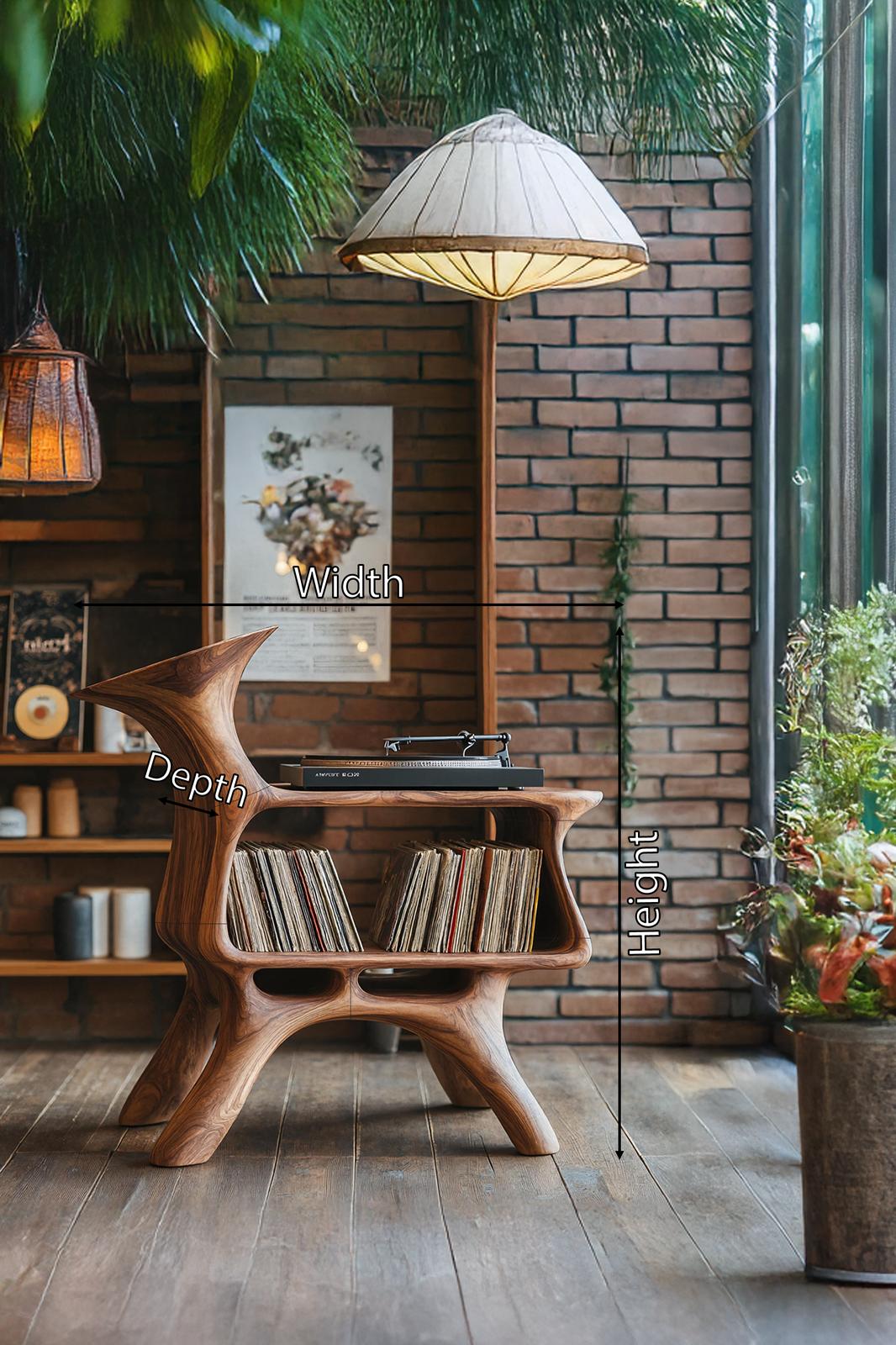 Handcrafted Vinyl Storage Unit For Livingroom Style