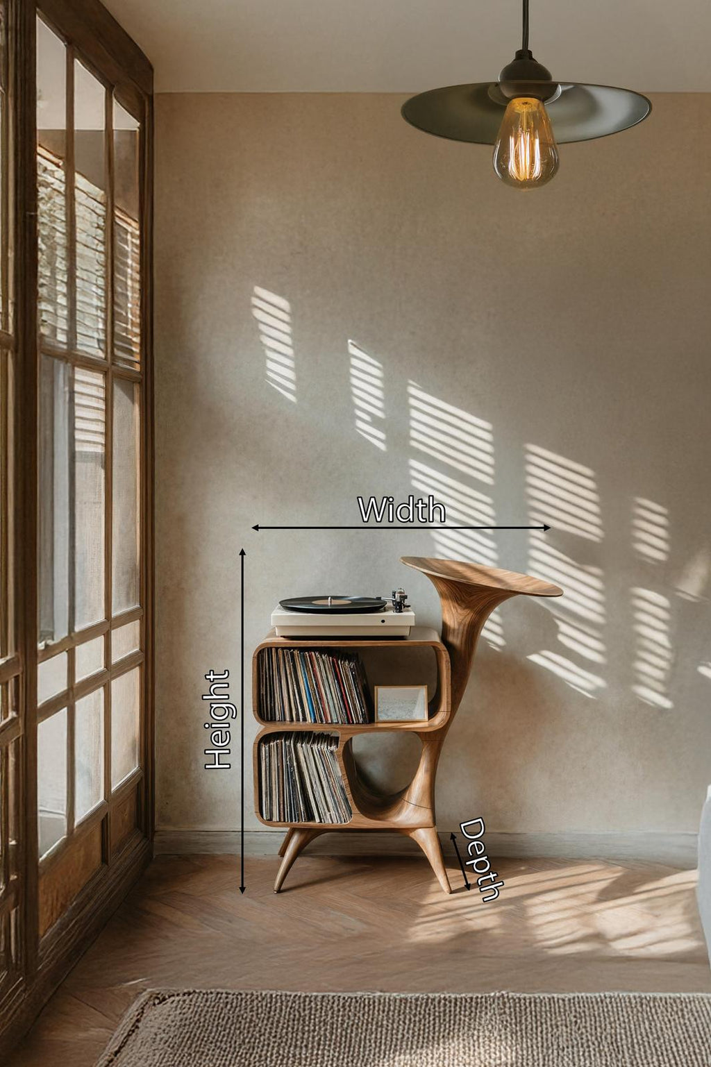 Mid Century Wooden Vinyl Storage For Livingroom Decor