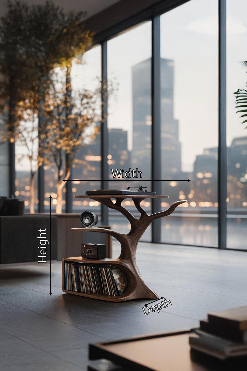 Rustic Record Player Table For Furniture And Audio