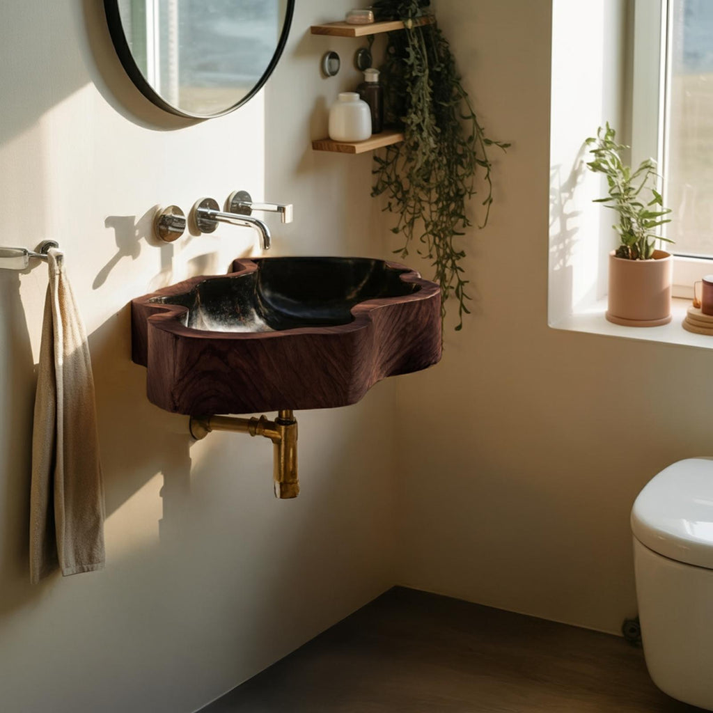 Modern Solid Wood Vanity Sink For High End Bathroom Furniture