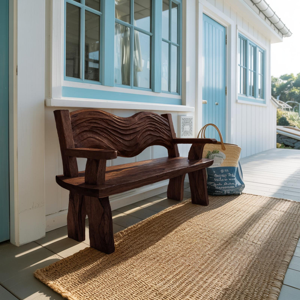 Solid Wood Entryway Bench, Minimalist Wooden Sitting Bench & Footstool Seat for Hallway Living Room