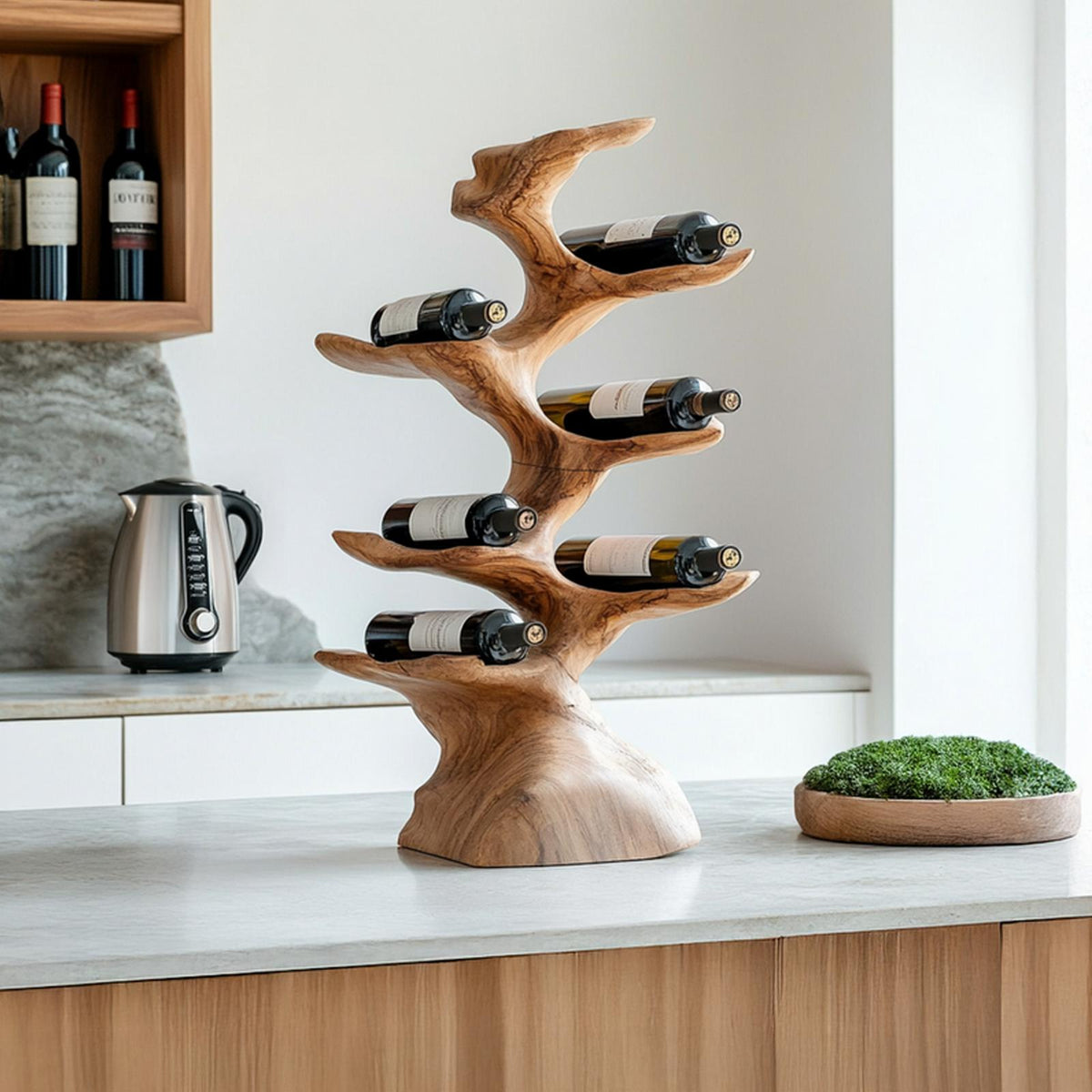 Rustic Wine Holder For Kitchen Home Bar Organization