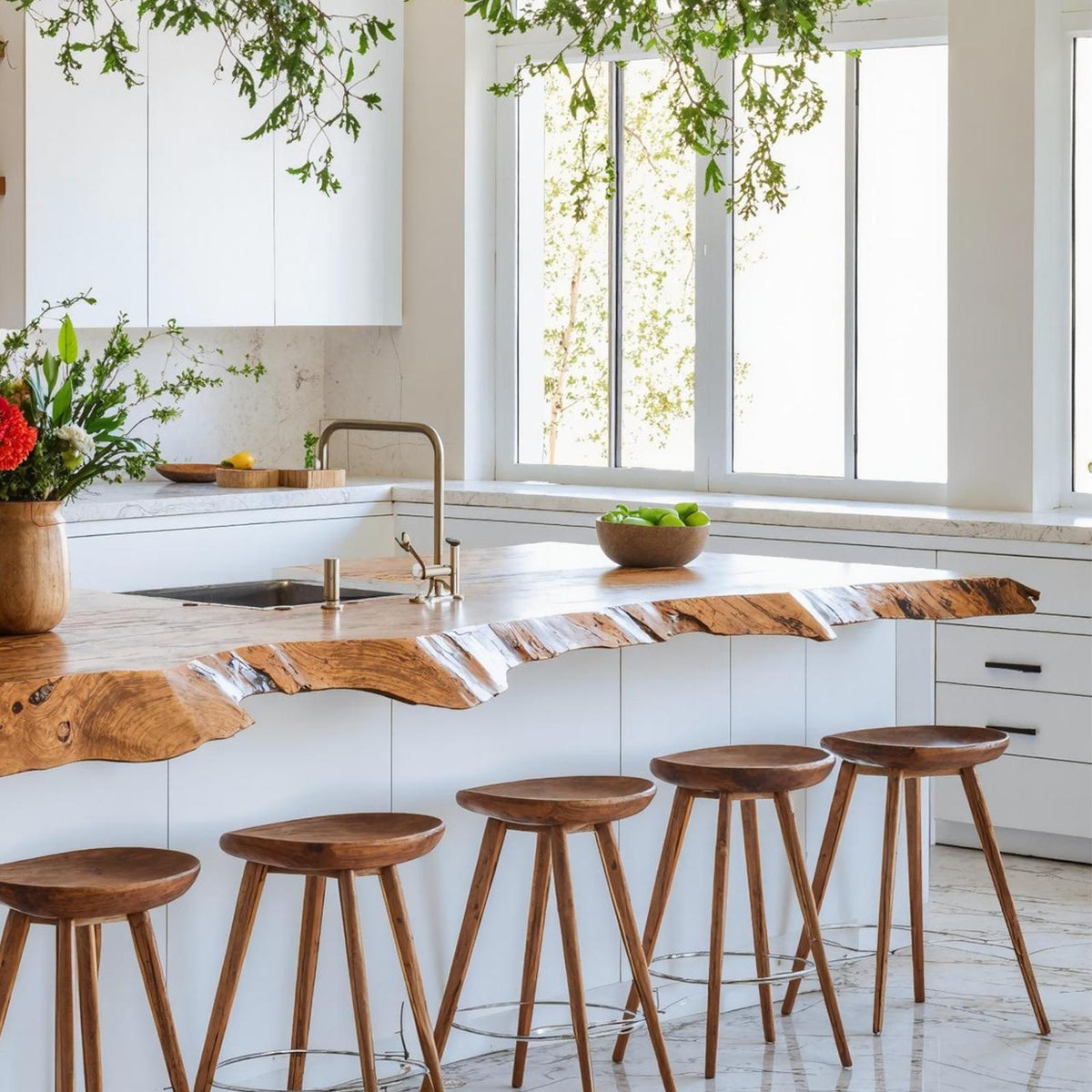 Mid Century Live Edge Countertop Kitchen Decor Statement