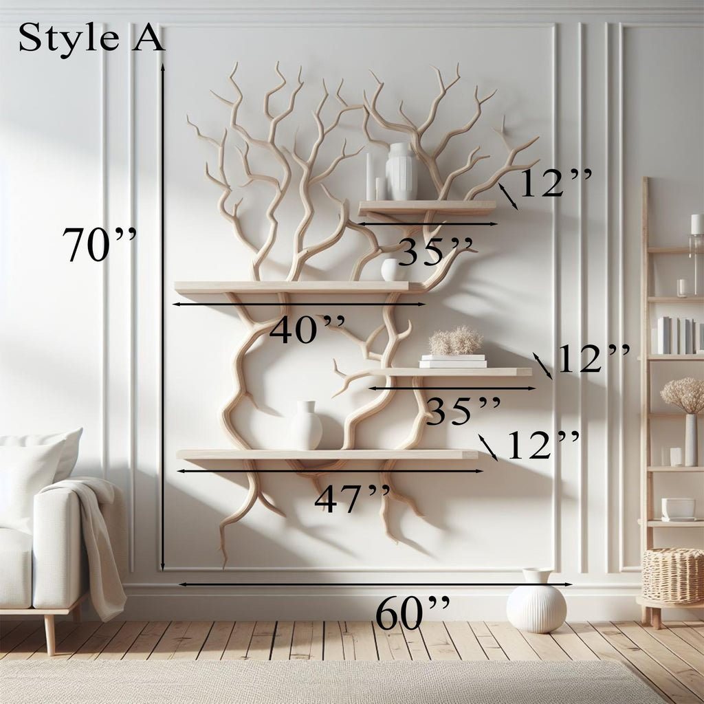 Rustic Tree Branch Wall Mounted Crafted From Wild Mulberry Wood