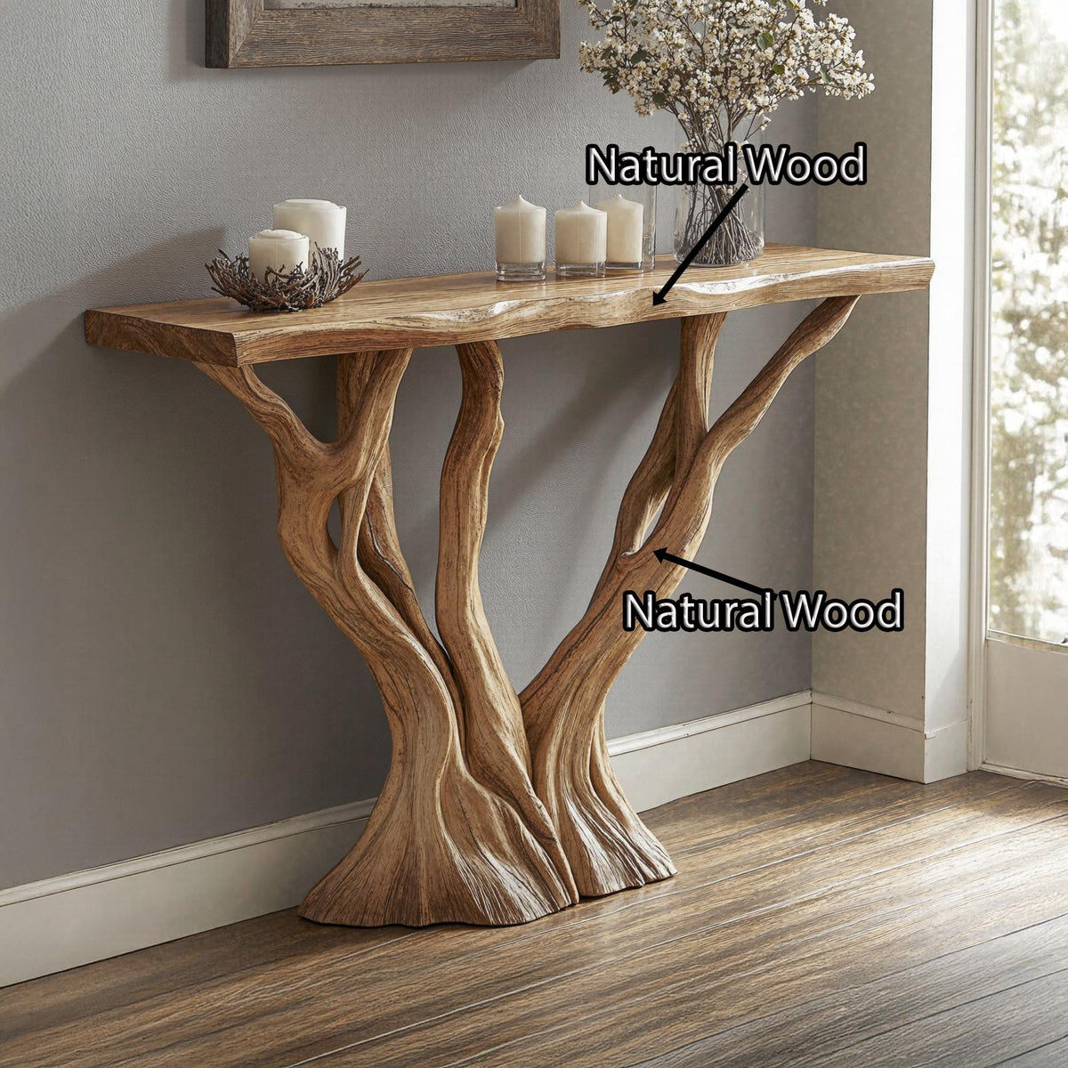 Natural Wood Console Table for Modern Entryways