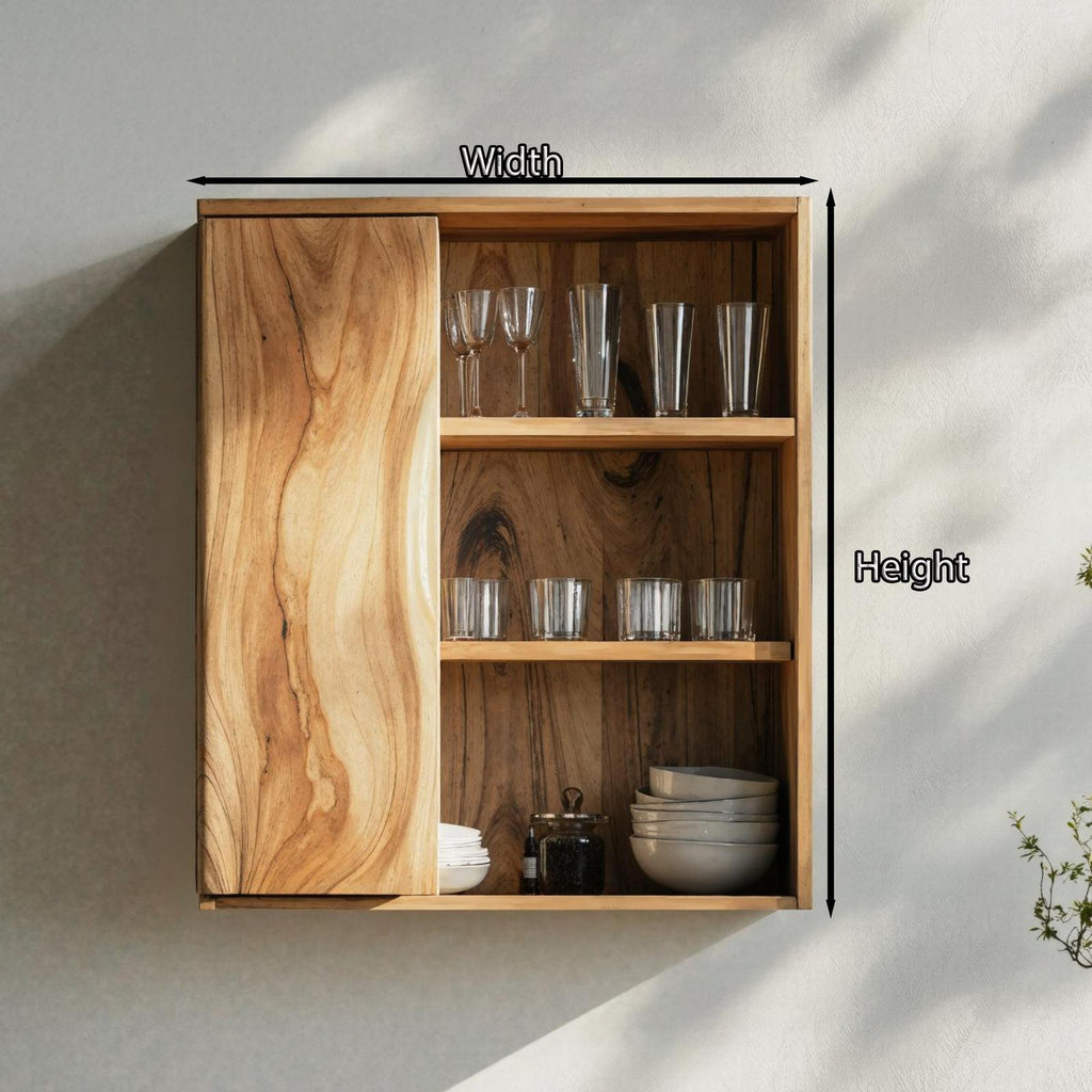 Rustic Solid Wood Kitchen Storage Bin, Decorative Countertop Spice & Pantry Container Organizer