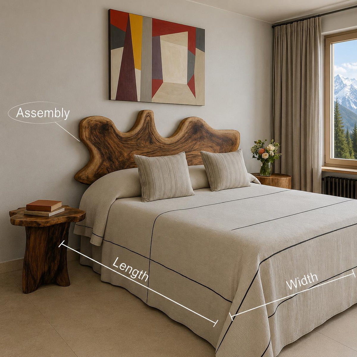 Organic Sculpted Headboard And Bed Frame For Bedroom And Master Suite