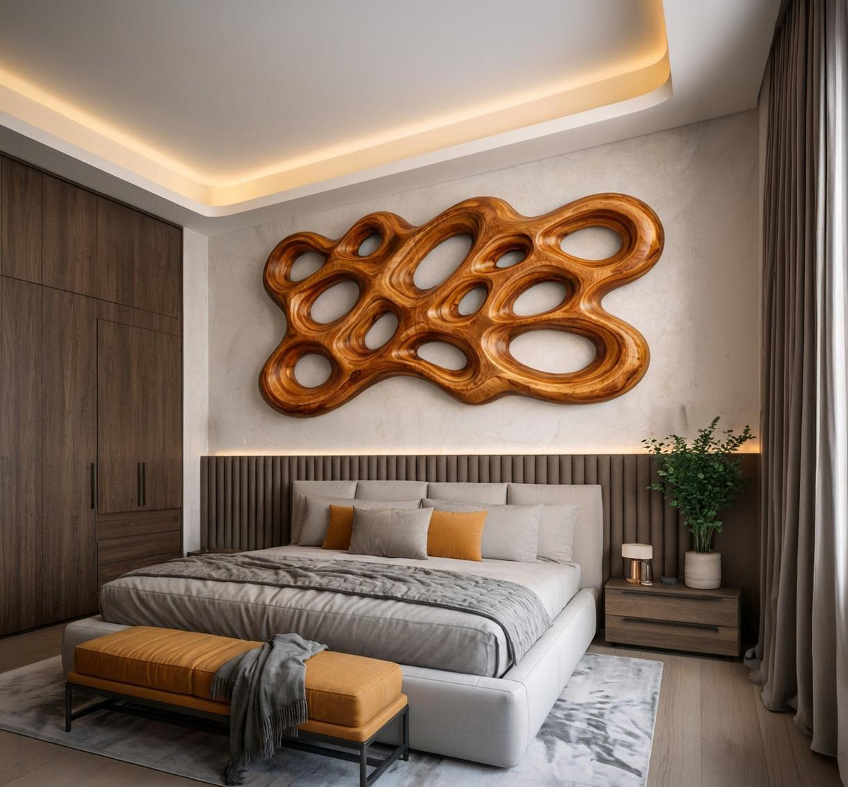 Organic Wood Wall Art For Minimalist Interior