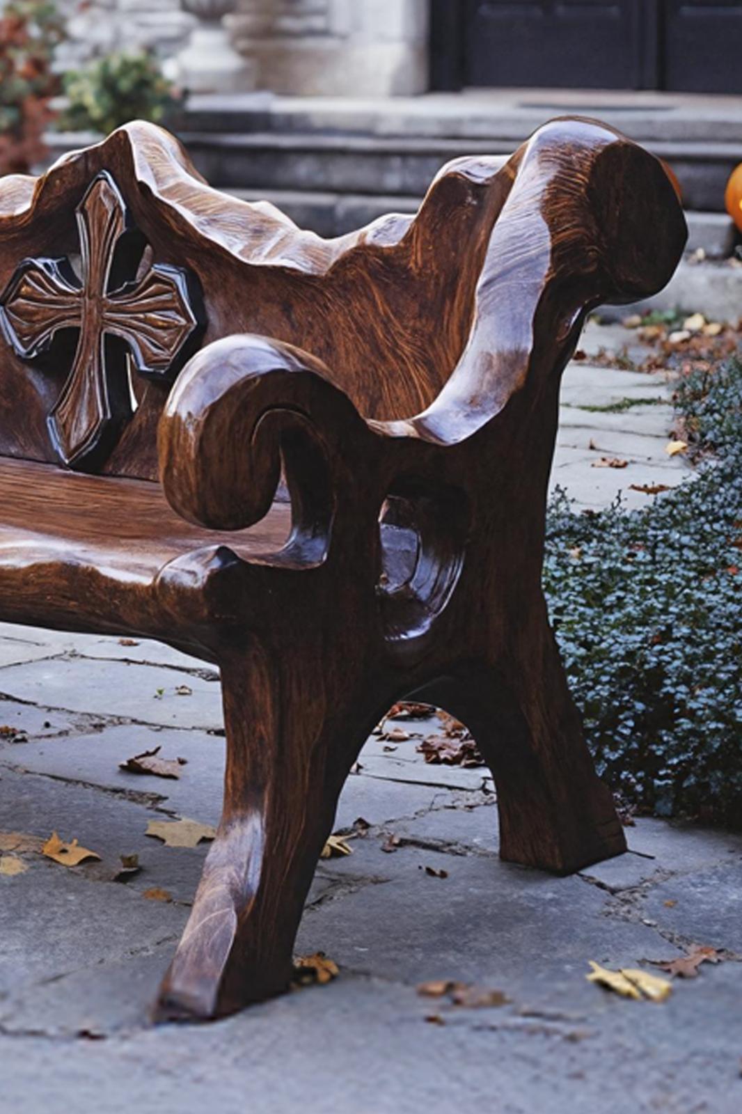 Handcrafted Live Edge Outdoor Bench For Rustic Outdoor Design