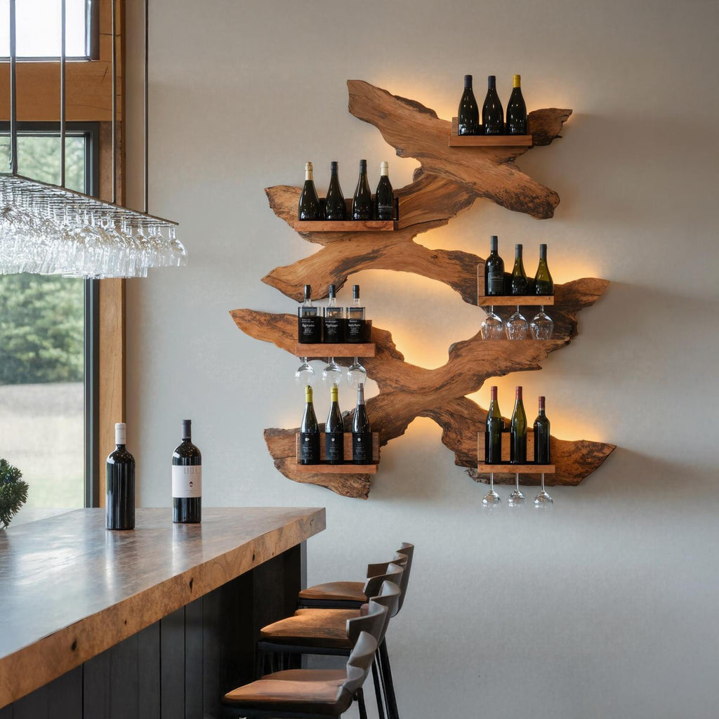 Farmhouse Wine Stand For Living Room