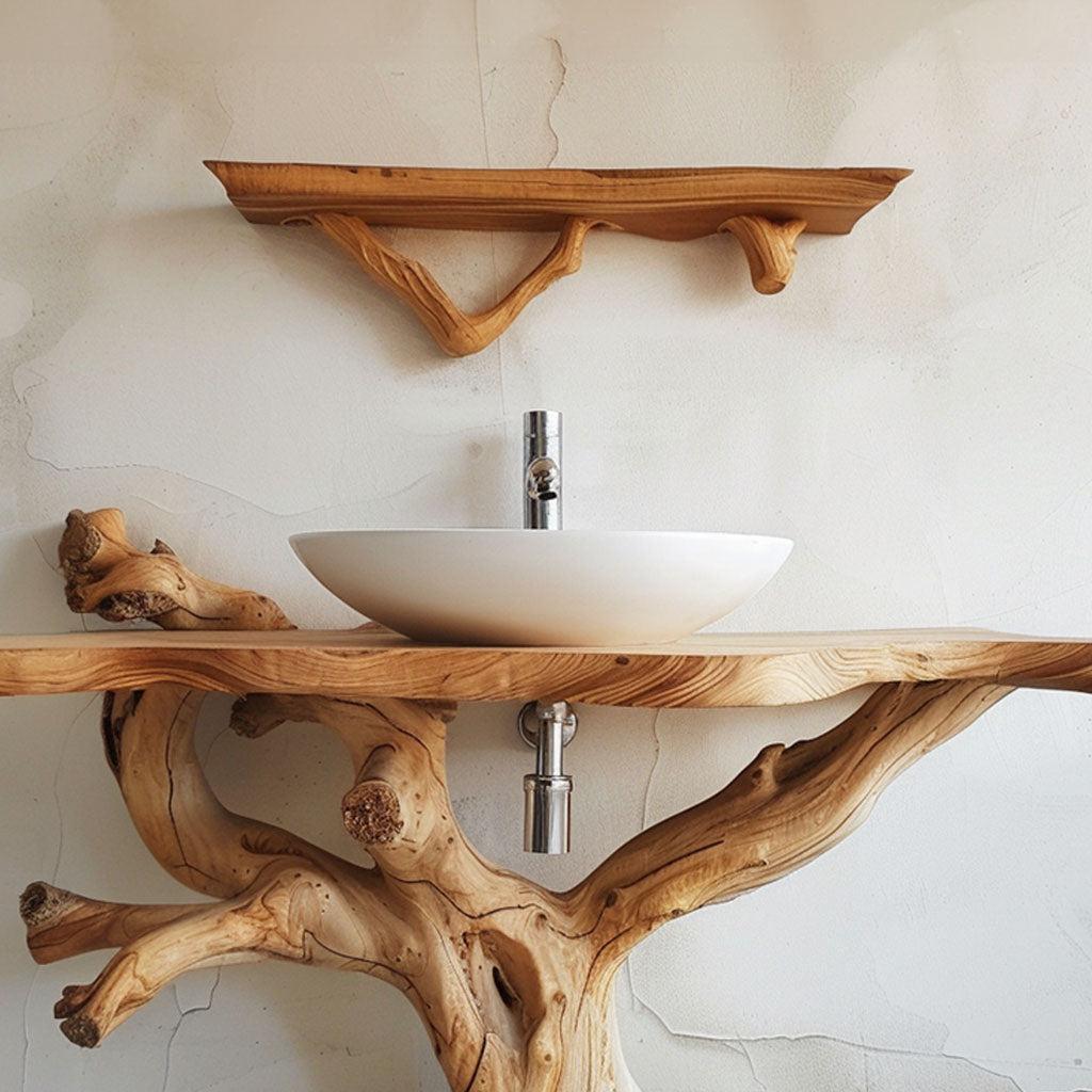 Floating Natural Wood Bathroom SILDTBRV056