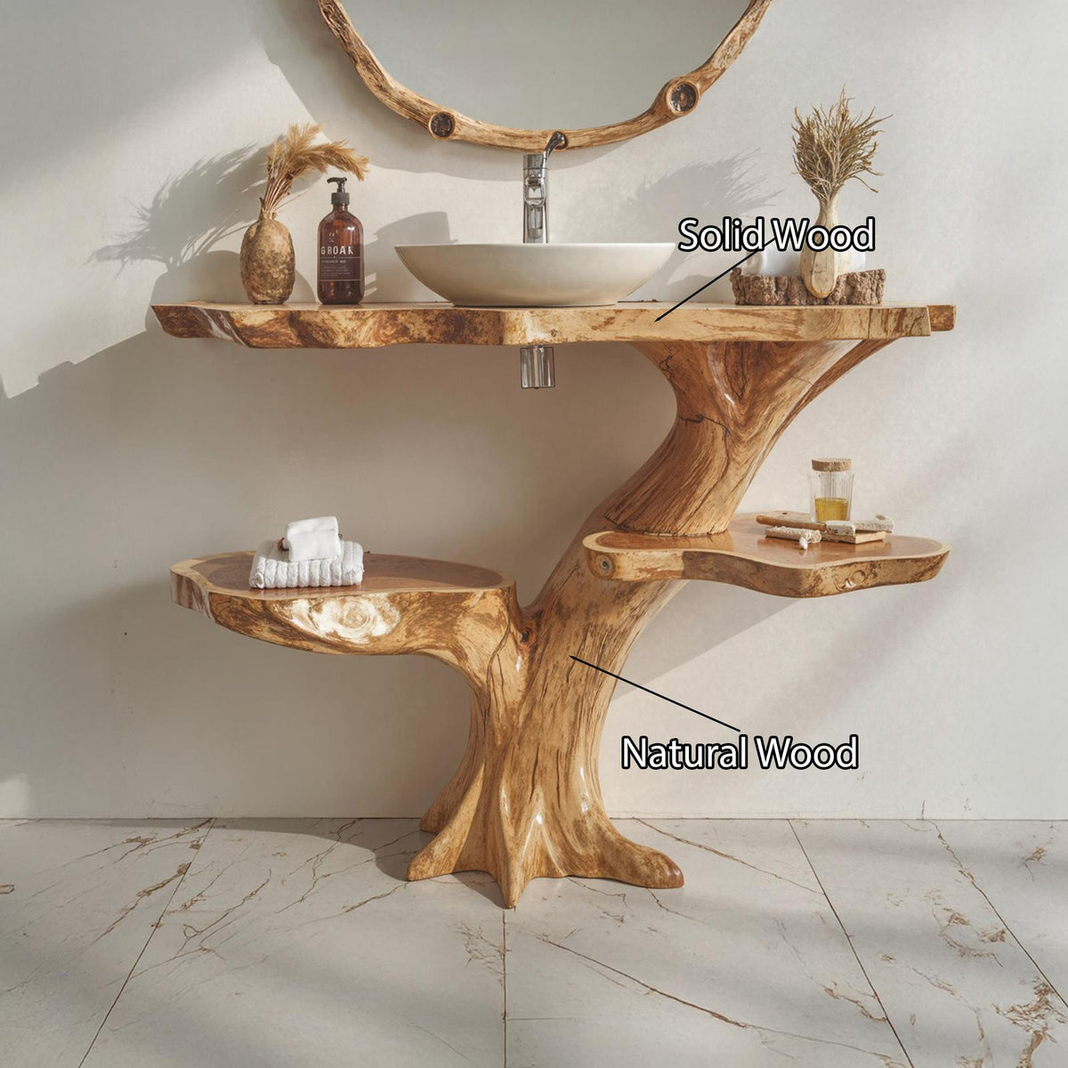 Handcrafted Floating Bathroom Vanity SILDTBRV004