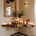 Wooden Corner Bathroom Vanity Shelf