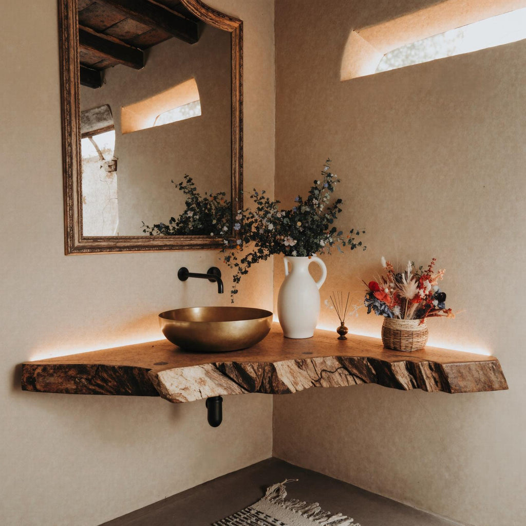 Floating Corner Vanity Bathroom