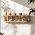 Rustic Solid Wood Bookshelf, Wall-Mounted Bookcase & Storage Shelves for Bedroom, Living Room Home Office Decor