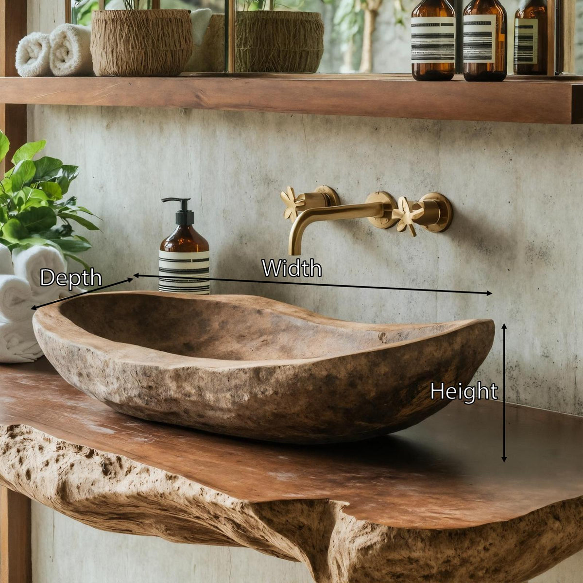 Handcrafted Farmhouse Wood Wash Basin For Bathroom Use