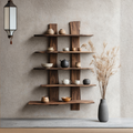 Mid-Century Solid Wood Bookshelf, Wall Mounted Bookcase & Storage Shelf for Modern Bedroom, Living Room Decor