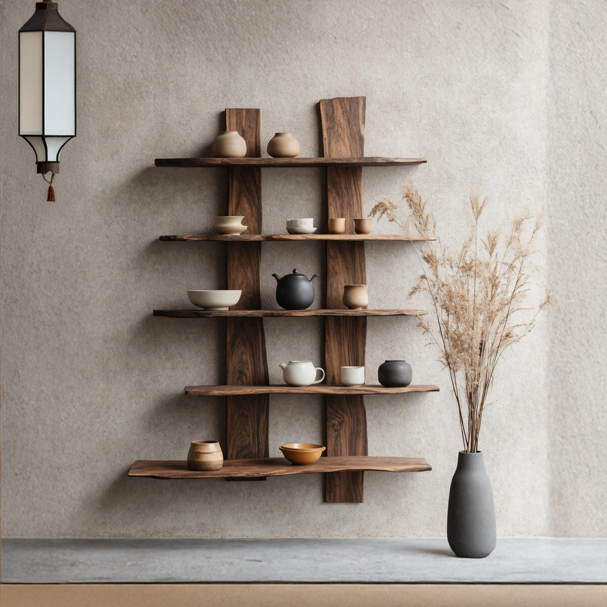 Mid-Century Solid Wood Bookshelf, Wall Mounted Bookcase & Storage Shelf for Modern Bedroom, Living Room Decor