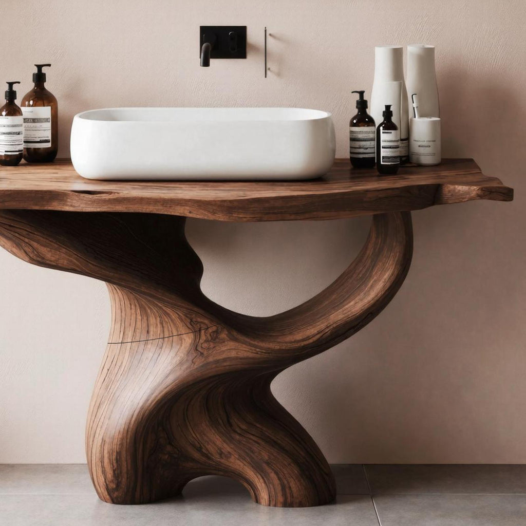 Handcrafted Live Edge Vanity For Luxury Bathroom