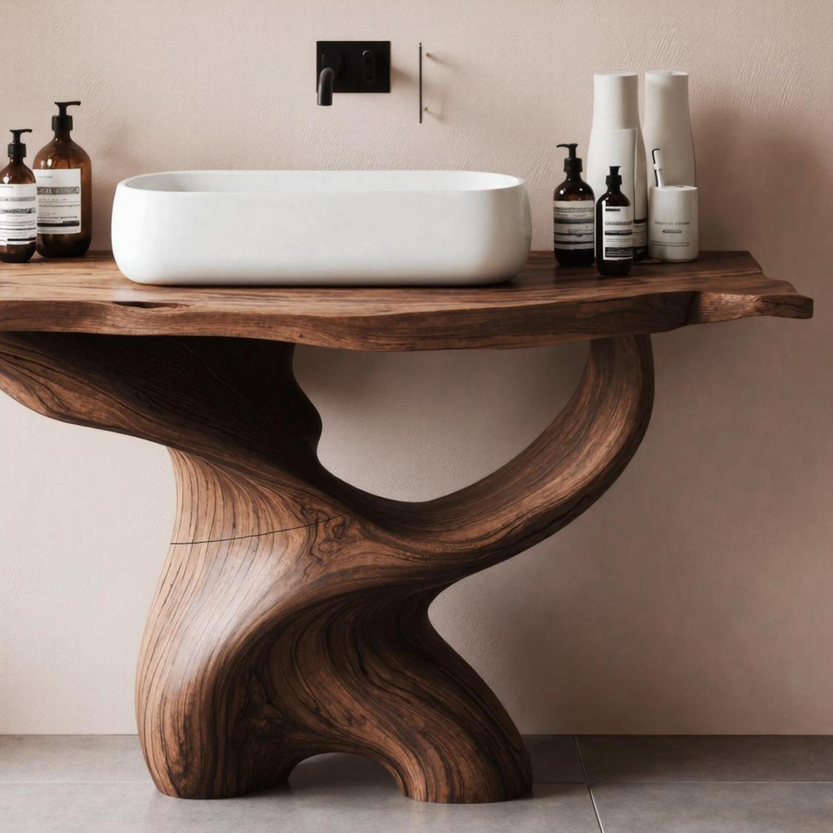 Handcrafted Live Edge Vanity For Luxury Bathroom